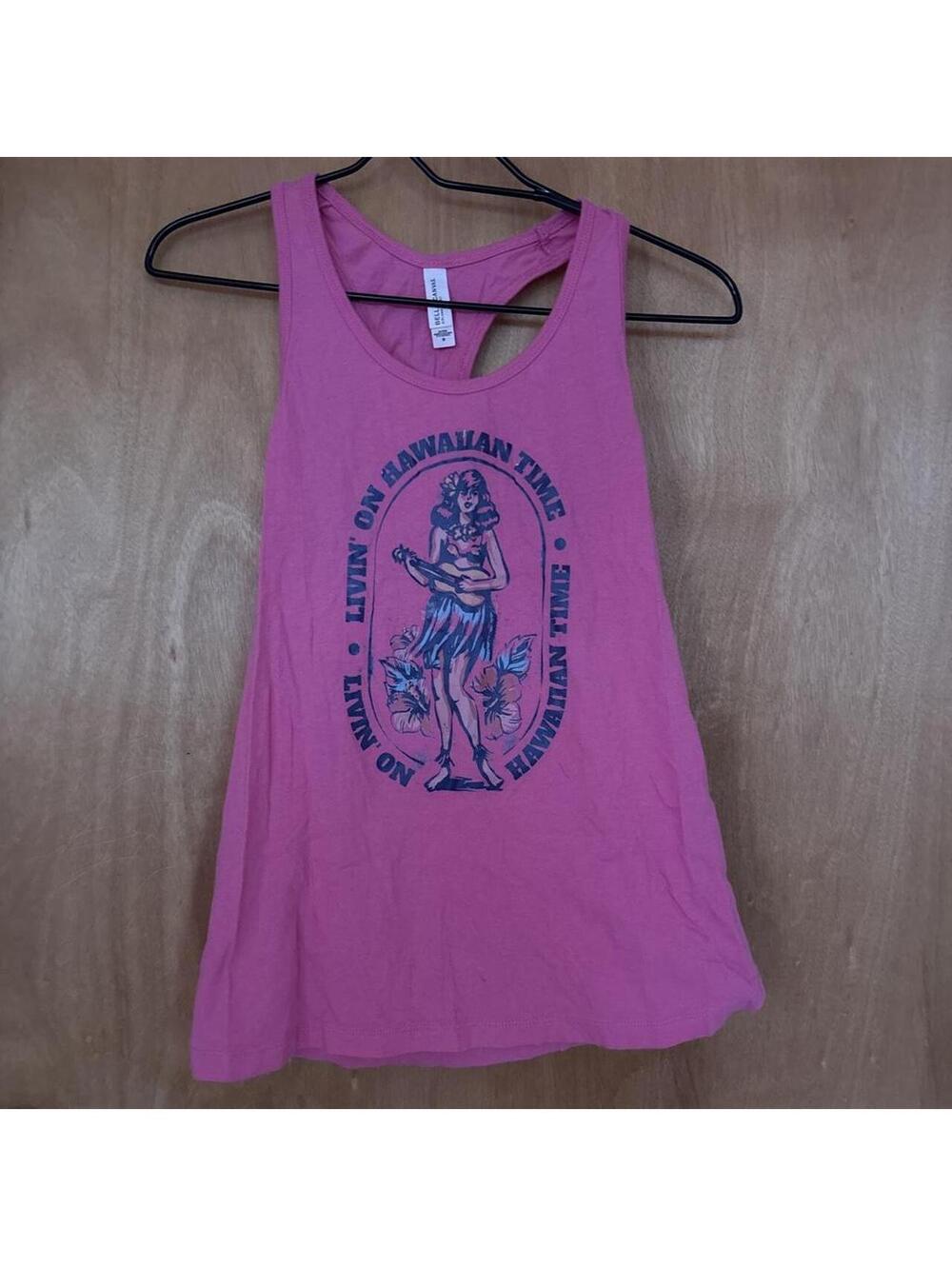 Hawaiian Time Hula Girl Graphic Racerback Tank — Medium